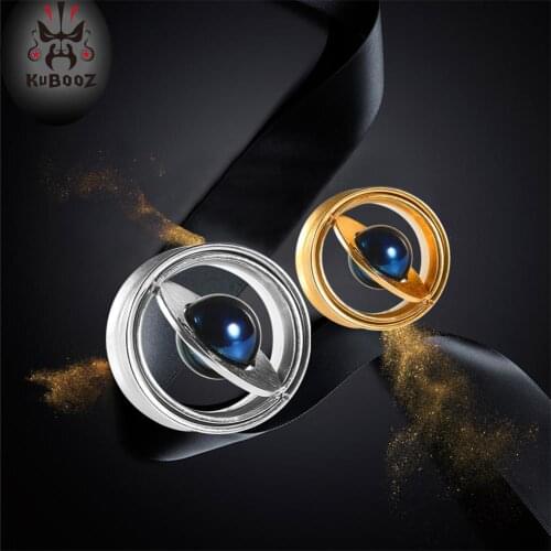 KUBOOZ Planet Ear Plugs Tunnels Expanders Stainless Steel Body Piercing Jewelry Stretcher Earrings Fashion Jewelry For Gift