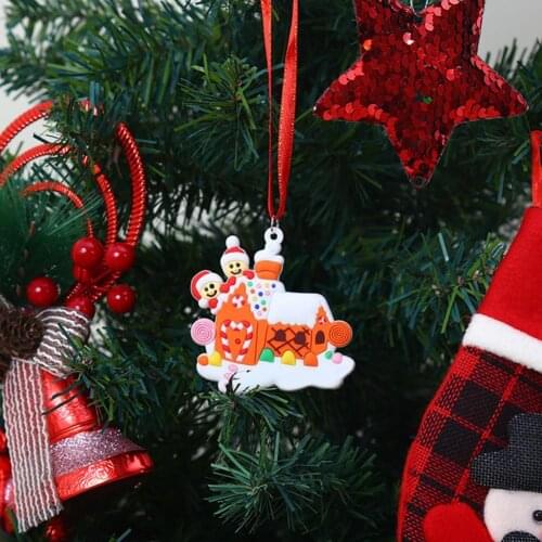 DIY Candy House Shape Xmas Tree Ornament PVC Happy Blessing Christmas Hanging Pendant Home Decor