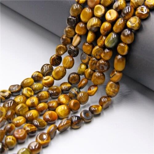 Natural Irregular Yellow Tiger Eye GemStones Beads 6-8mm Loose Spacer Beads For Jewelry Making DIY Bracelet Necklace 15"Strand