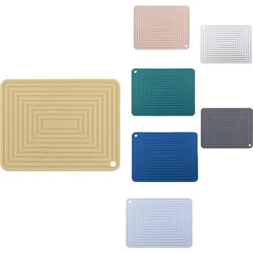 FQYL Large Silicone Pot Holder Square Thick Heat Insulation Pad Non-Slip Corrugated Kitchen Table Mat
