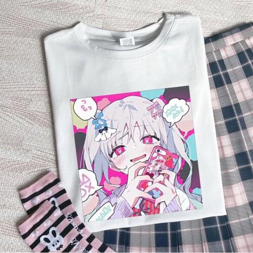 Summer Japanese Kawaii y2k anime women T-shirt cute casual big size Harajuku punk tees Ulzzang streetwear ins punk women clothes