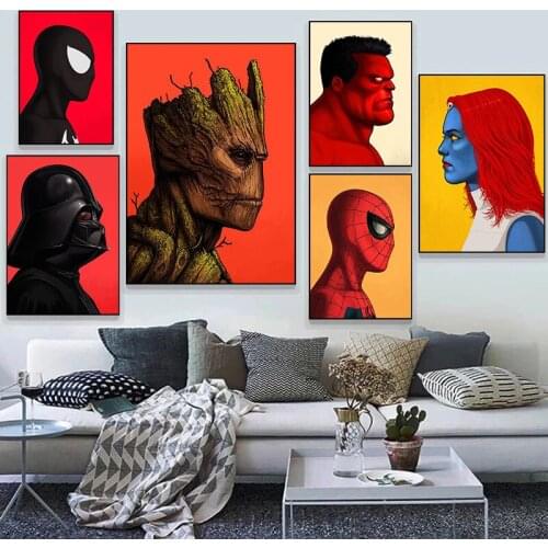 Marvel Avengers Comics Canvas Paintings Spider-Man Venom Posters and Prints Wall Art Pictures for Living Room Home Decoration