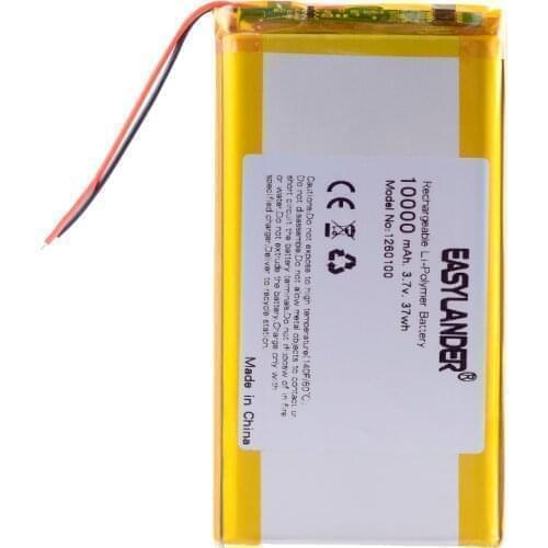 3.7V 10000mAH 1260100 Polymer lithium ion / Li-ion battery for TOY POWER BANK GPS Tablet pc
