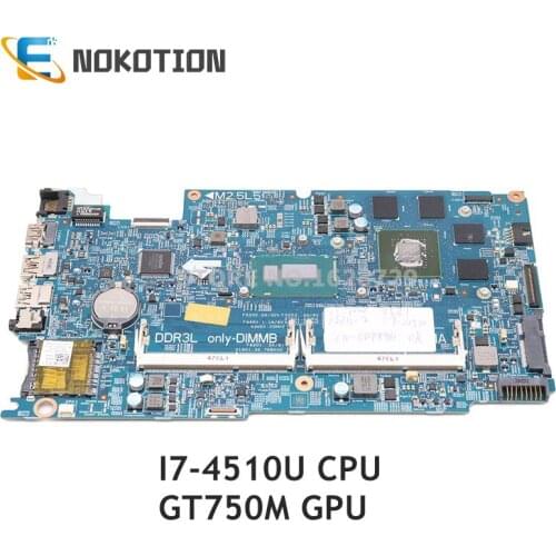 NOKOTION For Dell Inspiron 15 7537 laptop motherboard GT750M GPU SR1EB I7-4510U CPU 12311-2 KJ7NX CN-0DPX9G 0DPX9G