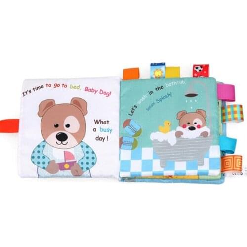 New Puppy Baby Cartoon Cute Cloth Book Bitten Entrance Toys Baby Tear Rotten Early Education Enlightenment Cloth Books