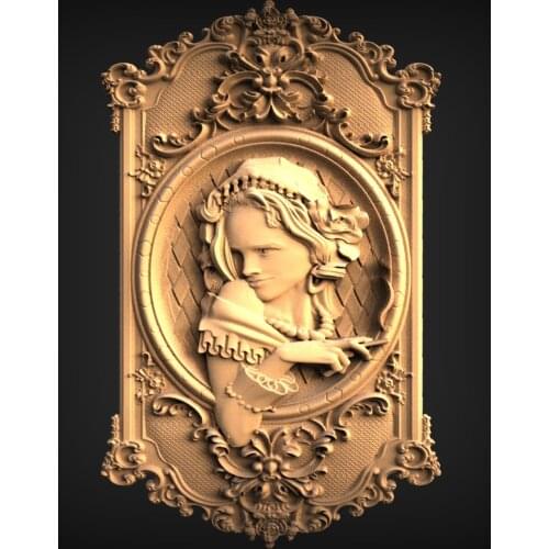 STL Model Panno for CNC Router 3D Printer Artcam Aspire Bas Relief _0749 Girl