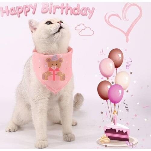 Pet Bib Fashion Creative Decorative Lovely Dog Bandana Pet Bandana for Birthday Pet Dog Cat Bib Happy Birthday Party Supplies