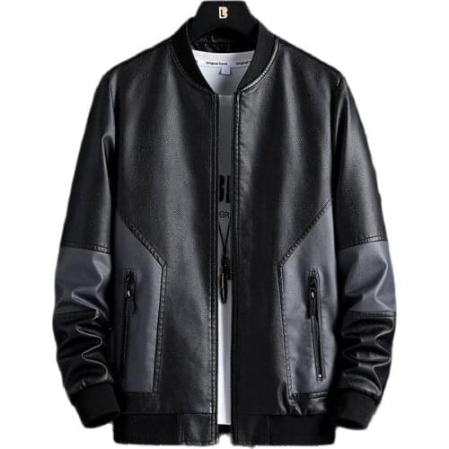 Men 2021 Winter Casual Motorcycle Fleece Leather Jacket Men Autumn Biker PU Leather Jacket Coat Slim Overcoats Mens M-5XL