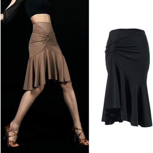 New Latin Dance Skirt Women Sexy Irregular Latin Skirts Slit Dance Practice Skirt Latin Dance Costumes Dance Wear XS1033