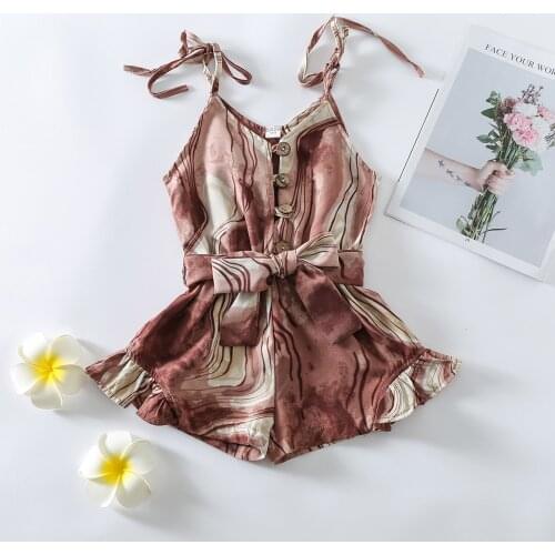 New Fashion Baby Jumpsuit Toddler Baby Girls Sleeveless Tie-Dyed Printed Suspender Romper Summer Baby clothes Roupas de bebê
