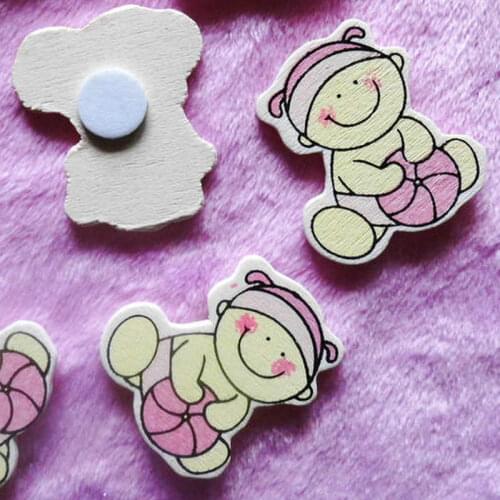 10PCS/LOT Headband baby play ball wood stickers Kindergarten decorative stickers Kids diy crafts Fridge stickers Wall stickers