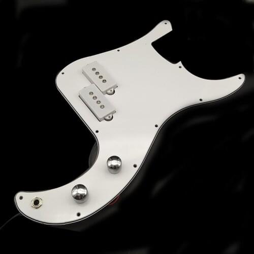 1Set P Bass Prewired Loaded Pickguard for Precision Bass Guitar 3 Ply PB Bass Accessories Parts Black/White