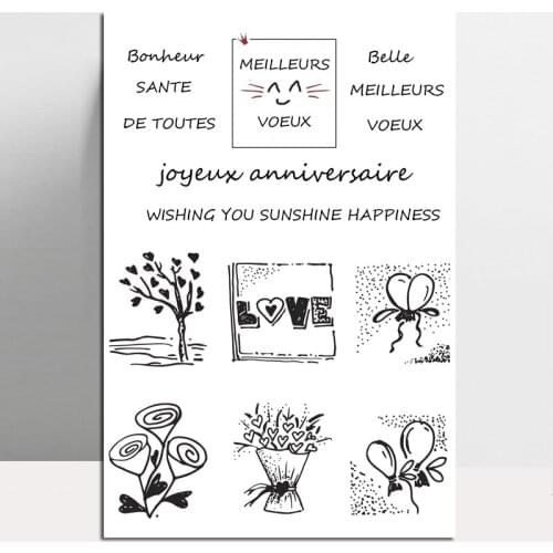 ZhuoAng Balloons And Flowers Clear Stamps/Card Making Holiday decorations For scrapbooking Transparent stamps 13*13cm