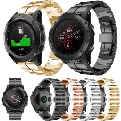 26 22mm Watchband For Garmin Fenix5X plus 3 HR Fenix3 Fenix 6 6X Pro STAINLESS STEEL Band Fenix5 Watch Quick Release Wrist Strap