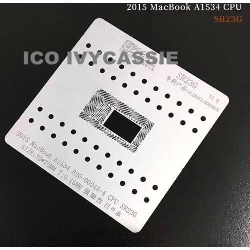 For Macbook 2015 A1534 820-00045-A CPU SR23G BGA Stencil Reball Chip Tin Plant Net Solder Heat Template Amaoe 0.15mm Thickness 1