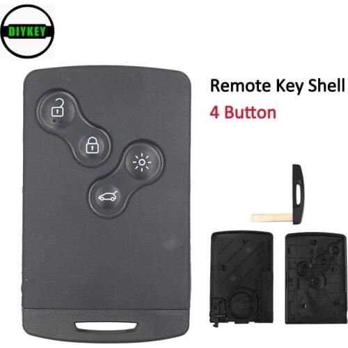 DIYKEY Repladement Smart Remote Key Shell Case 4 Button for Renault Laguna Megane Koleos