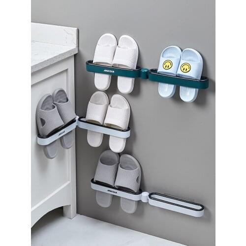 Bathroom slipper rack punch-free toilet wall wall-mounted shoes wall-mounted toilet storage artifact storage shoe rack