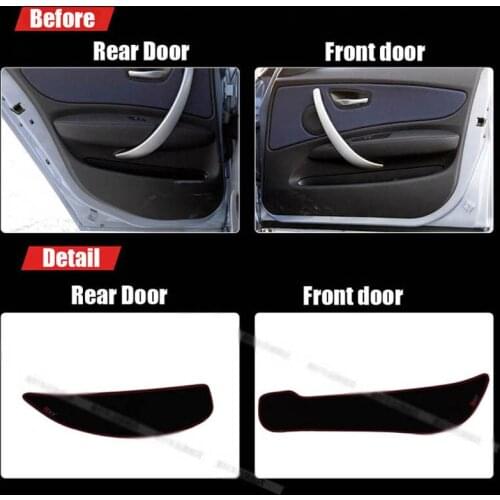 4pcs Fabric Door Protection Mats Anti-kick Decorative Pads For BMW 1 Series 2012-2015