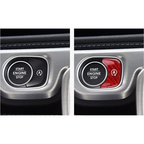 Carbon Fiber For Mercedes Benz Gls X167 Gle W167 W464 Accessories Interior Trim Car Engine Start Stop Button A Sticker