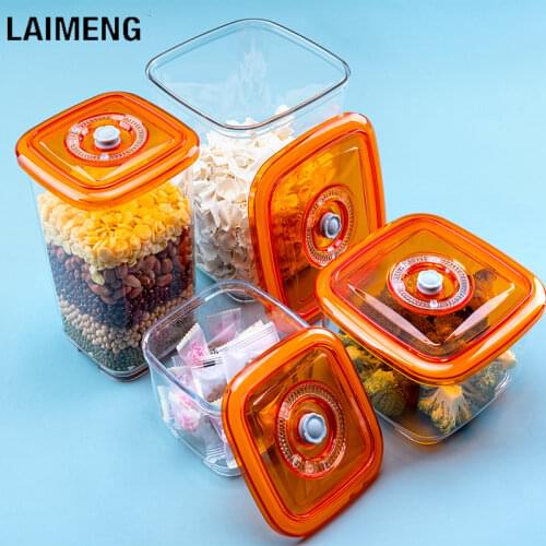 LAIMENG Vacuum Container Plastic Storage Container for Vacuum Food Sealer With Lid Damp Proof Airtight Kitchen Lunch Box S267