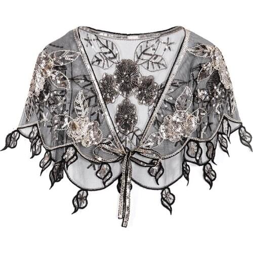 High Quality Beading Evening Cape Sparkly Sequins Boleros Bridal Wrap Stoles Tulle Shrug Jackets Wedding Short Top 2019