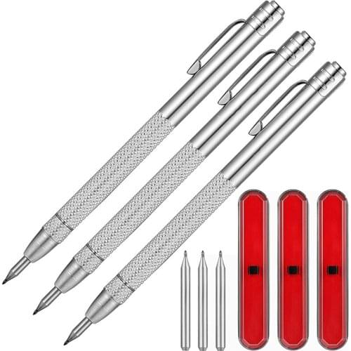Tungsten Carbide Frosted Marking Tool Engraving Pen With Box Of 3 Packs Aluminum Etched Mechanical Pen For Glass/Metal