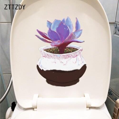 ZTTZDY 17.3×23.5CM Hand Painted Succulent Potted Plants Home Wall Stickers Fashion Toilet Decor T6-0118