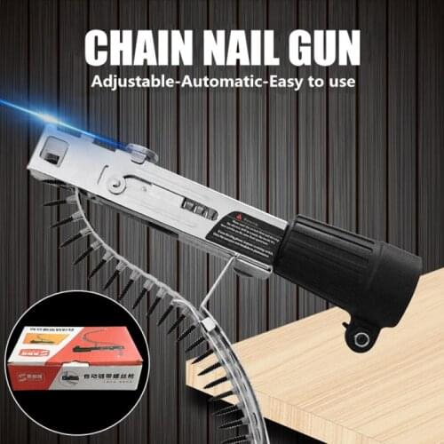 1pc Automatic Screw Spike Chain Nail Gun Adapter Screw Gun For DIY Home Decor Woodworking Tool Cordless Power Drill Attachment