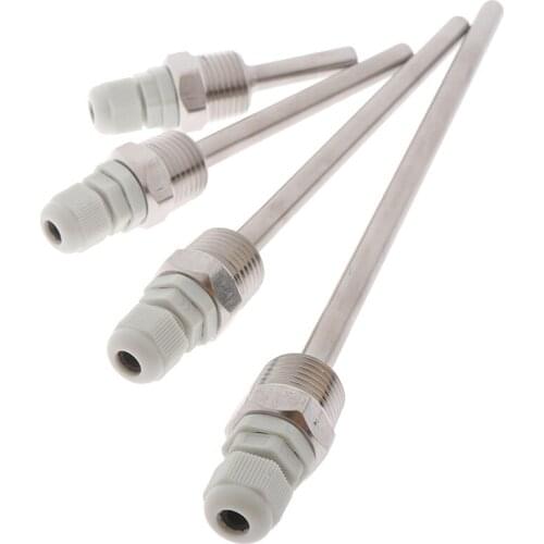 1PCS HUXUAN 50-200mm Stainless Steel Thermowell 1/2" NPT Threads For Temperature Sensors