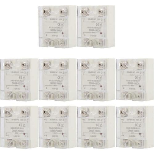 10Pcs State Relay DC Control AC SSR for Temperature Controller GSSR-100DA 100A