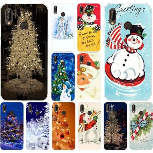 124H New Year Snowman Merry Christmas Santa Soft Silicone Tpu Cover Case for huawei p 20 lite pro y6 2017 mate 10 lite