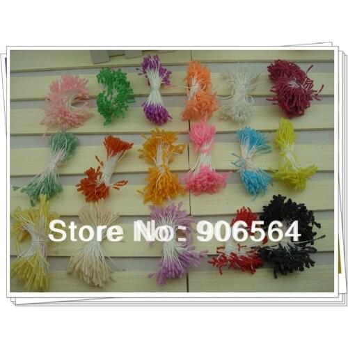 17 Colors Mixed Socking Flower Stamen Great Glitter Stamen Pistil Cake Decoration DIY Charming Flower 1800pairs/lot