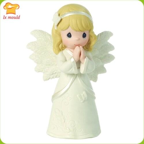 2019 new 3D candle mold silicone mold baby prayer angel silicone mould fondant baking decoration