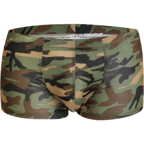3PCS Mens Underwear Printed Comfortable Mens Boxer Camouflage Breathable Clothing Fashion Boxer Shorts for Strong Male