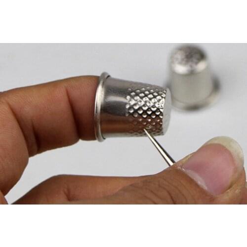 3 Pcs Thimbles Tailor Sewing Tool Silver Metal Grip Finger Shield Protector Pin Needle Handworking Sew Machine Accessory E2S