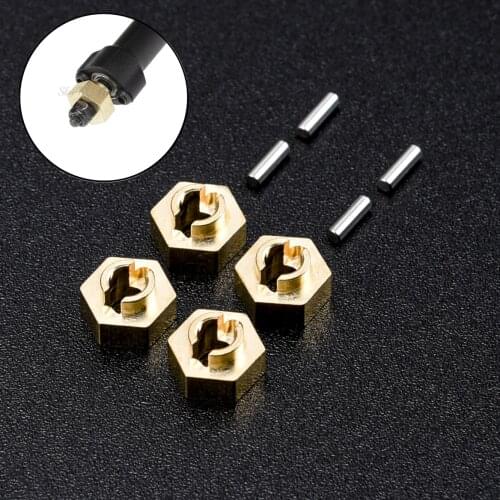 4 Pcs/Set Axial 1:24 SCX24 Deadbolt AXI90081 / Wrangler AXI00002 Brass Hex Adapters 3mm Thick Upgrade Parts