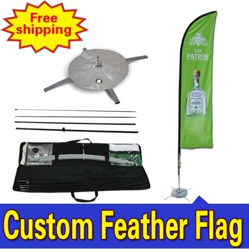 55cm*260cm FREE SHIPPING Custom DOUBLE-Sided beach Flags Banner Feather Flags Drapeau De Plumes Fjader Flagg Hoyhen - Lippu