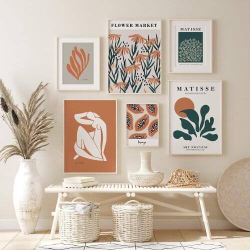 Matisse Abstract Nude Woman Flower Market Exhibition Poster Wall Art Prints Canvas Painting Decor Pictures For Living Room Home