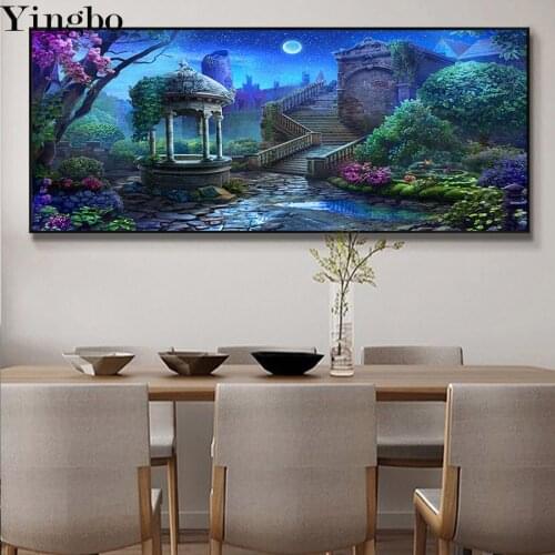 5D Diamond Painting New Arrivals Mysterious Castle Landscape Diamond Mosaic Embroidery Beaded Pictures Home Decoration
