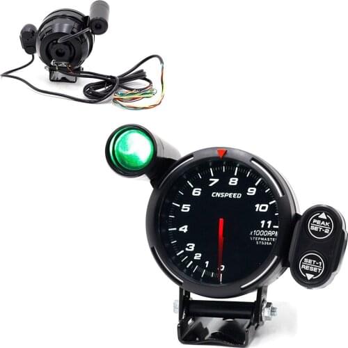 80mm LED Smoke Face Car Auto Bar Turbo Boost Gauge Meter With Sensor and Holder Black Surface Bright white light