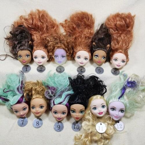 B21-6 Original Foreign Trade Animation BIG Round face Beauty 1/6 OOAK NUDE Doll Head Mussed Hair for DIY