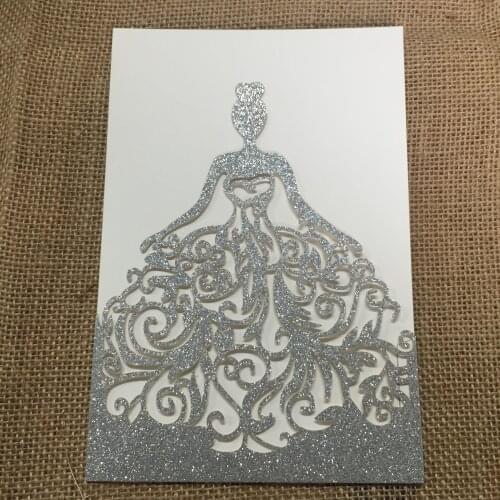 Free shipping 50set inc193 Classic Wedding Invitations Cards Custom Laser Cut Flower sky blue Customizable baby girl birhday