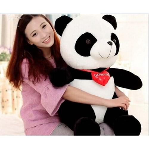 Big plush panda toy lovely red heart panda doll gift about 70cm 0367