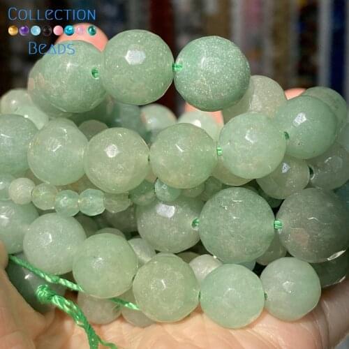 Natural Aventurine Stone Spacer Loose Round Bead For Jewelry Making 4-12 MM DIY Bracelets Accessories Wholesale 15"