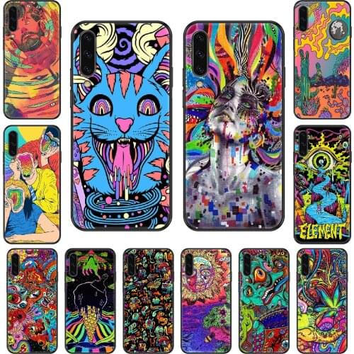 Psychedelic Art Cute Hippie Phone case For Samsung Galaxy A 3 5 8 9 10 20 30 40 50 70 E S Plus 2016 2017 2018 2019 black fashion