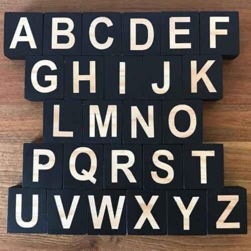 Cube Letter Wooden ins Wooden English Language Word Number Alphabet ABC Home Decoration Crafts Learn Toy for Baby Shooting Props