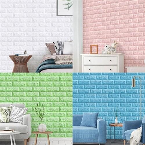 Home Decor Self Adhesive 3D Brick Waterproof Wallpaper Kitchen Stone Rock Childrens Room Decorative Cartoon Wall Stickers