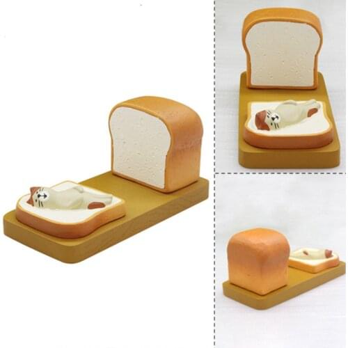 Home Decor Creative Cartoon Animal Mobile Phone Bracket Toast Cream Puff Smartphone Holder Gift Convenient Furnishing Desk Decor