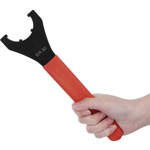 ER32UM Red Handle High Speed Steel Opening Wrench M11 Hook Head Type CNC Milling Machine ER32 Collet Chuck Wrench ER Nut Spanner