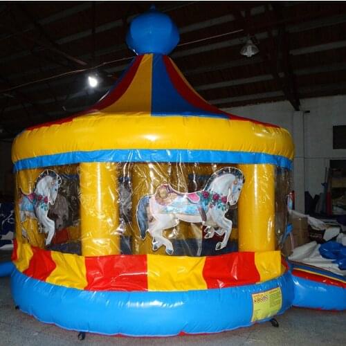 Hot Sale PVC Material Customized Inflatable Carousel Castle Inflatable Bounce Combo Inflatable Trampoline